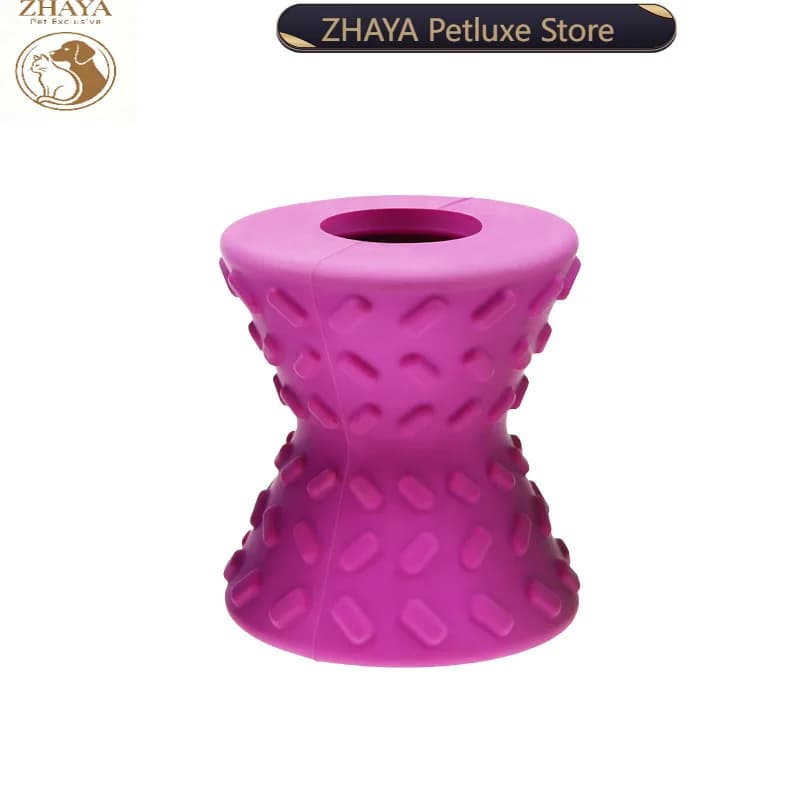 Natural Rubber Dog Chew Toy Treat Dispensing Dumbbell Puzzle Teeth Cleaning for Aggressive Chewers Pet Supplies
