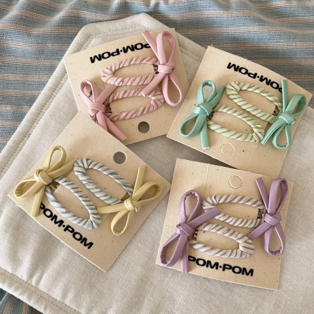 2pcs Bow Hairpins for Girls Cute Side Clips for Bangs Versatile Women Hair Accessories