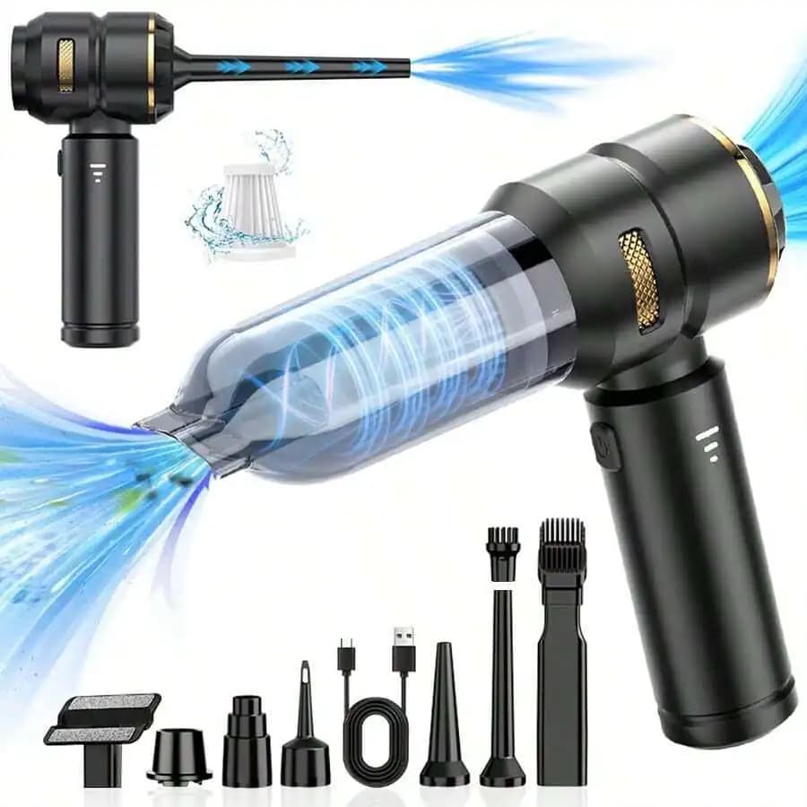 Portable Wireless Vacuum Cleaner, Multi-Function Vacuum Cleaner, 4-In-1 Compressed Air Duster, Blower And Handheld Vacuum Cleane