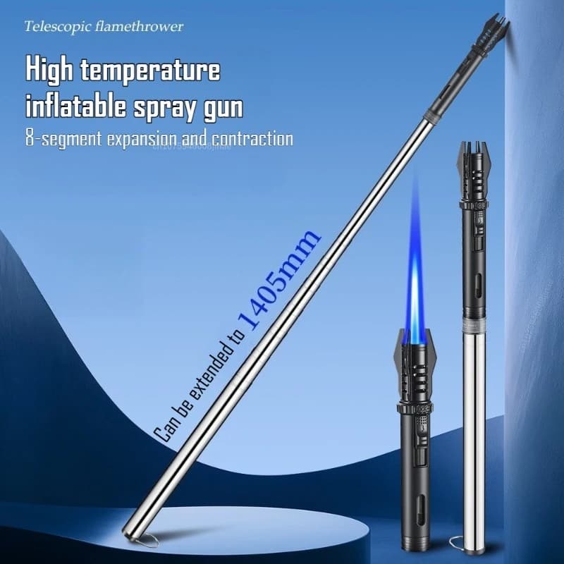 New Handheld Extended Inflatable High Temperature Spitfire Gun Outdoor Camping Barbecue Lighter Portable Direct Charge Spray Gun