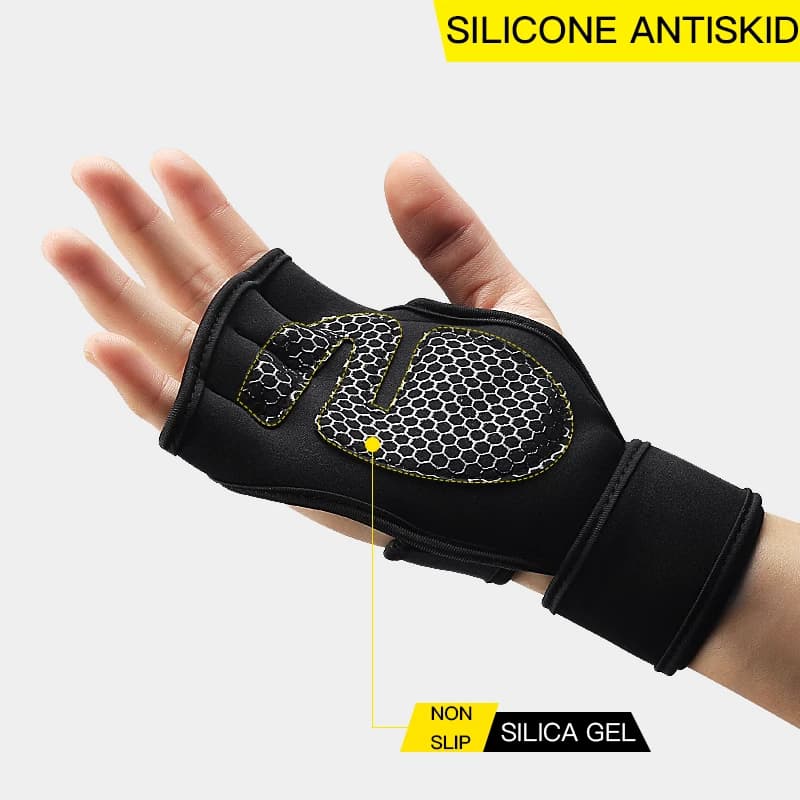 Gymnastic Gloves for Weightlifting Men Sports Gloves Breathable Anti-Slip For Fitness Gymnastics Handles for Body Building Striped Hand Palm