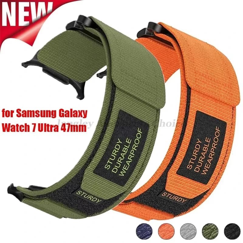 Velcro Sport Nylon Loop Strap for Samsung Galaxy Watch Ultra 47mm Band Bracelet for Samsung Watch 7 Ultra Watchbands Accessories