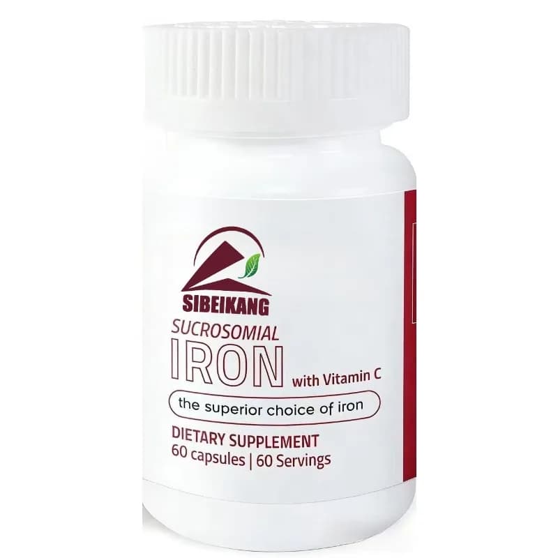 Integratore di ferro contenente vitamina C - supporto per anemia ed energia, 60 capsule