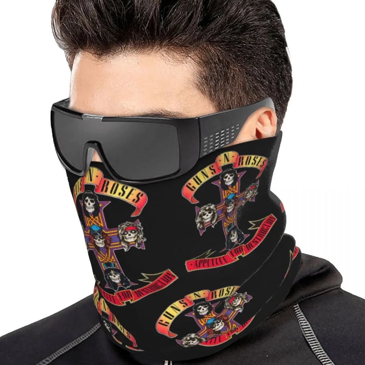Guns N Rose Heavy Metal Steampunk Music Bandana Neck Gaiter Printed Wrap Scarf Cycling Face Mask Unisex Adult Windproof