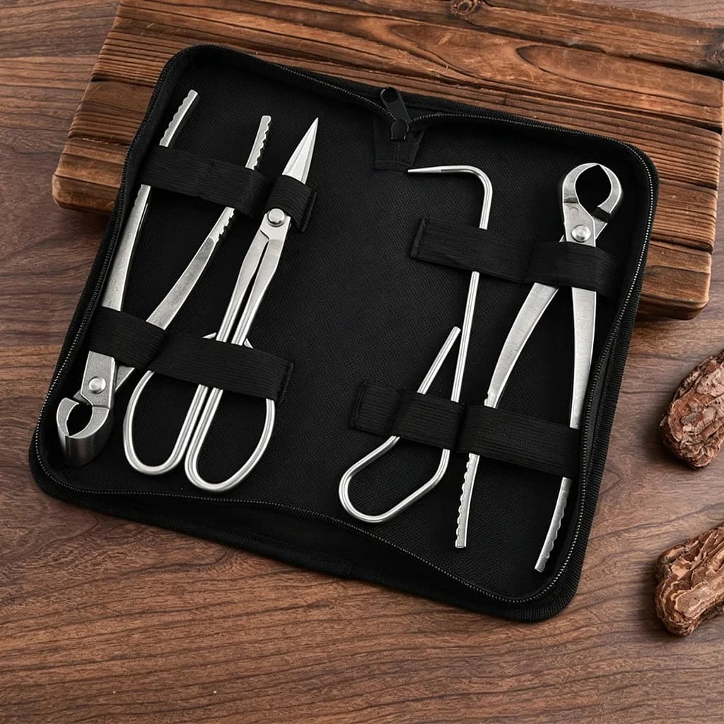 Set di Attrezzi per Bonsai in Acciaio al Carbonio, Cesoie per Potatura Rami, Tronchese 21cm