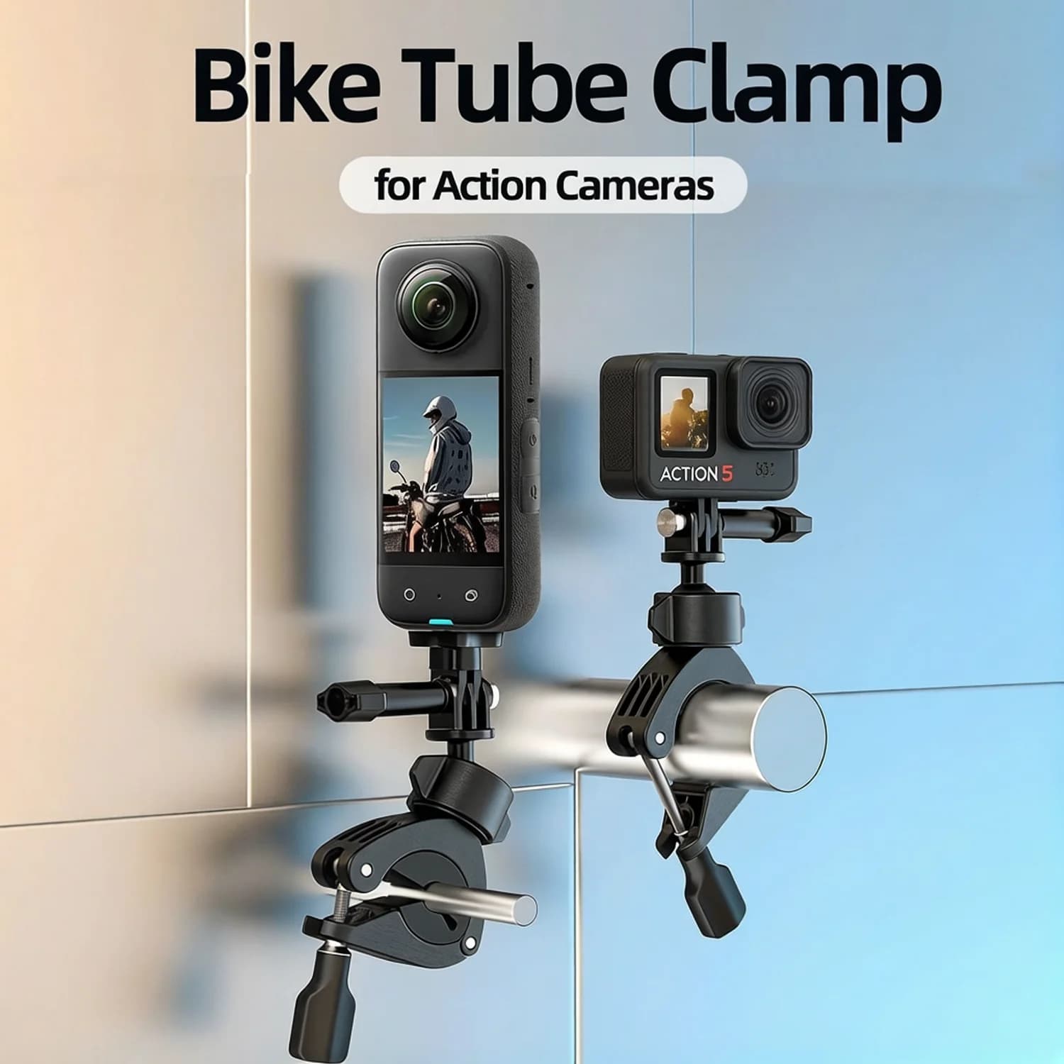Supporto Universale per Tubo Bici per Fotocamere DJI/GoPro/Insta360, Accessorio Ideale per Viaggi e Sport all'Aperto