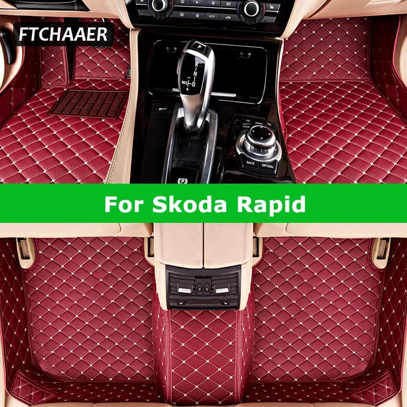 Tappetini per auto personalizzati FTCHAAER per accessori per auto Skoda Rapid