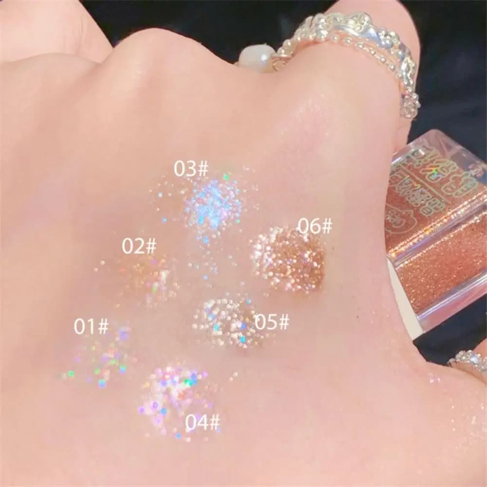 Evidenziatore Mini Pennello Fine Eyeliner Strumento per il trucco Paillettes Ombretto liquido Viso Shimmer Gel Eye Glitter Diamond Eye Shadow