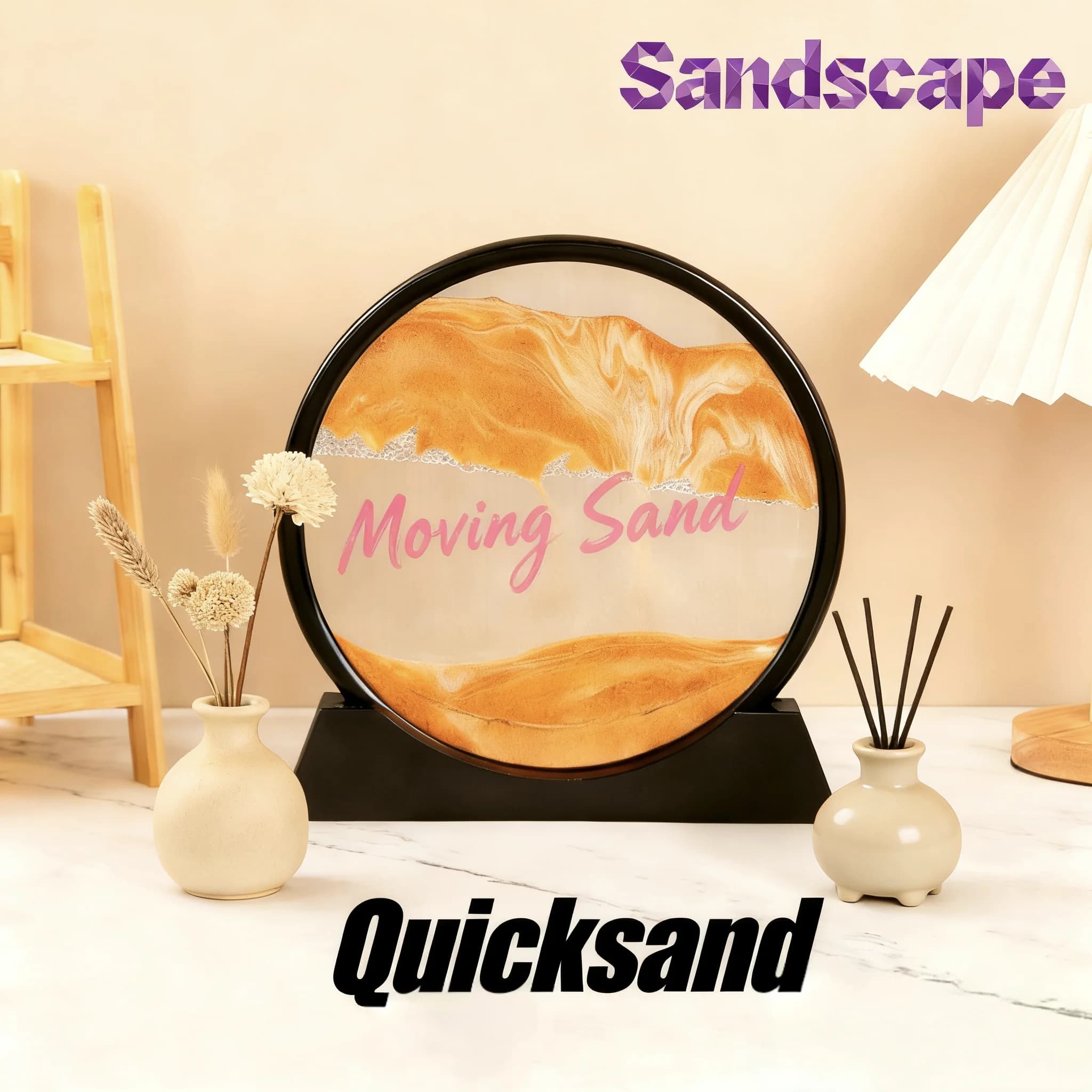 Quadro di Sabbia in Movimento, Arte della Sabbia Dinamica, Clessidra Liquida, Dipinto di Sabbia Cinetica, Decorazione per Ufficio e Casa, Idea Regalo