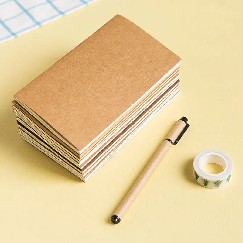 Quaderno Standard/Tascabile in Carta Kraft, Blocco Note Vuoto, Diario, Taccuino da Viaggio, Ricarica per Planner, Organizer, Carta di Ricambio