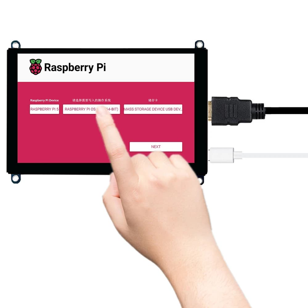 5 inch LCD display 800x480 capacitive touch screen Mini monitor compatible HDMI for PC Raspberry Pi Windows 10/11 Plug and Play
