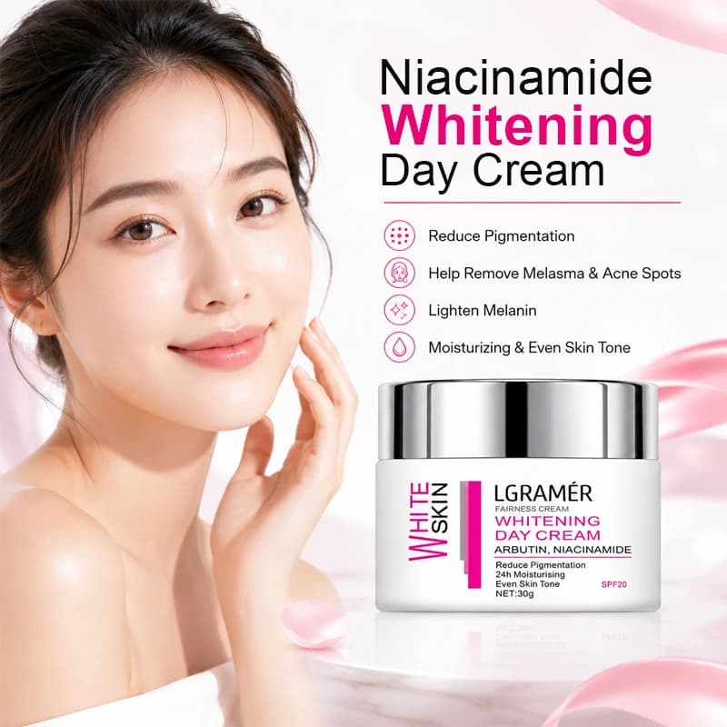 30/60g Arbutin & Niacinamide Whitening Cream SPF20, Hydrating Brighten Tone, Anti-Dullness Waterproof Facial Sun Care