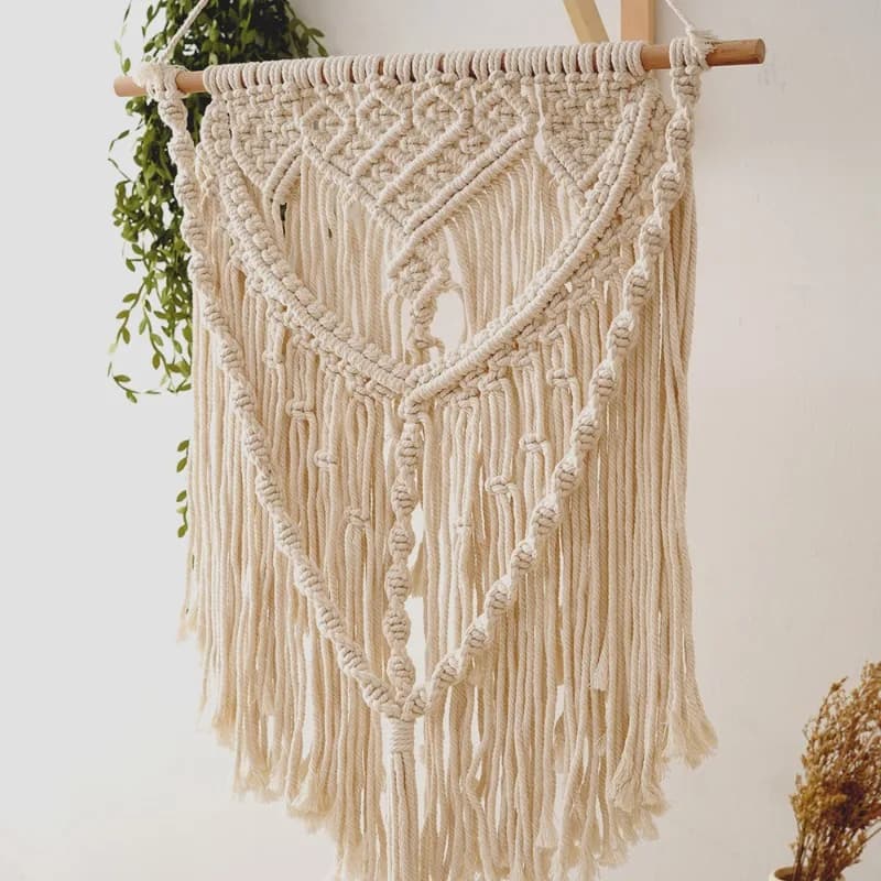 1 PC Handwoven Tapestry Decor Nordic Bohemian Wall Hanging Minimalist Home Accent Cotton Handmade Tapestries Wall Decoration