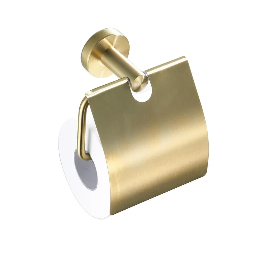 Portarotolo per carta igienica da bagno Portarotolo in oro spazzolato in acciaio inossidabile