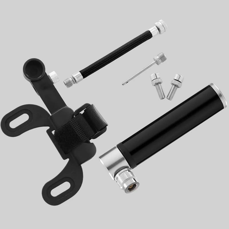 1 set Mini pompa da bici portatile in lega di alluminio ciclismo pompa d'aria a mano palla gonfiatore per pneumatici Schrader bici da strada pompa per mountain bike