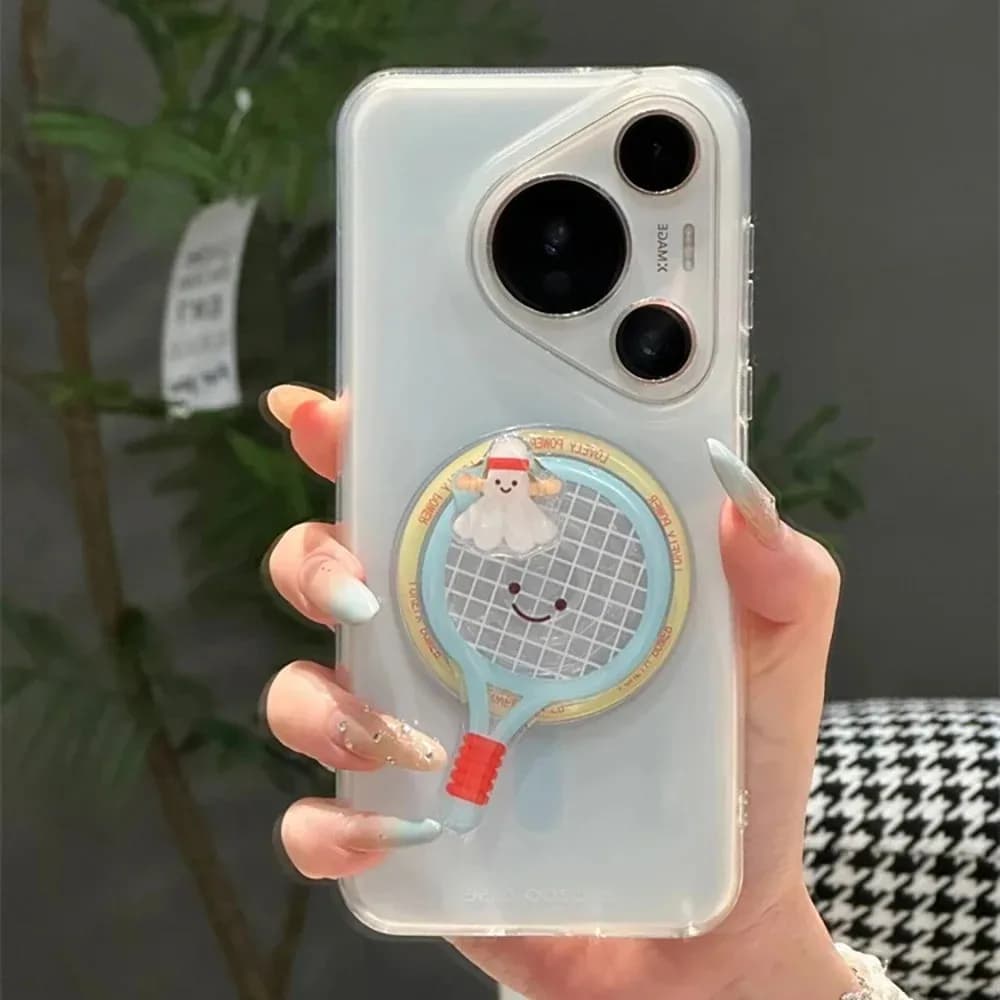 Cute Table Tennis Racket Rotating Magnetic Stand Universal Phone Stand Drama Chasing Artifact