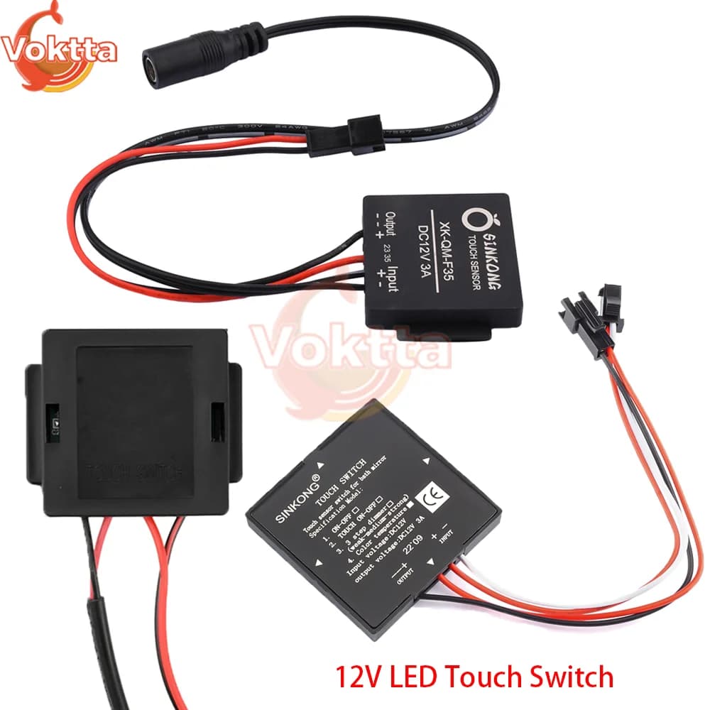 DC12V LED Light Switch sensore Touch-Switch Dual Color Temperature Infinite Dimming Touch Sensing Switch 3-5mm sensore di induzione