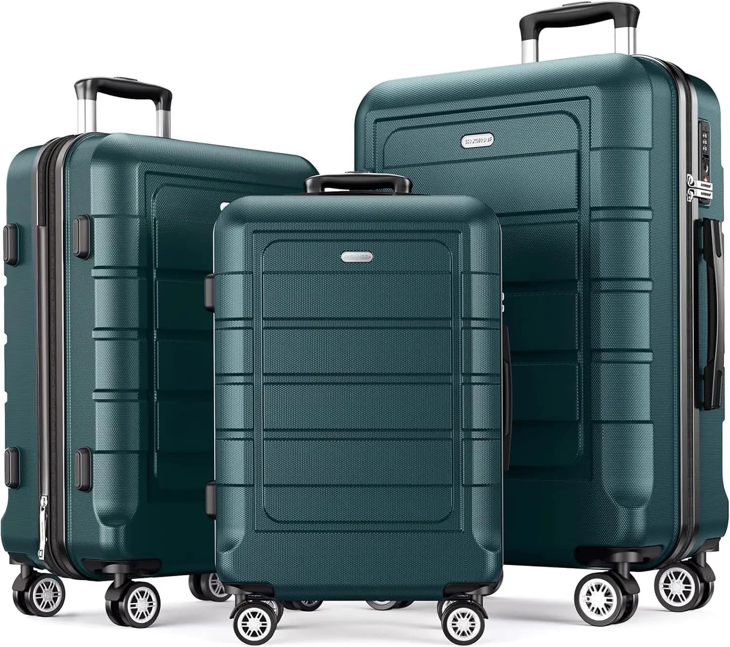 Set di Valigie Espandibili per PC con Serratura TSA, Doppie Ruote, Bagaglio a 3 Pezzi per Viaggi