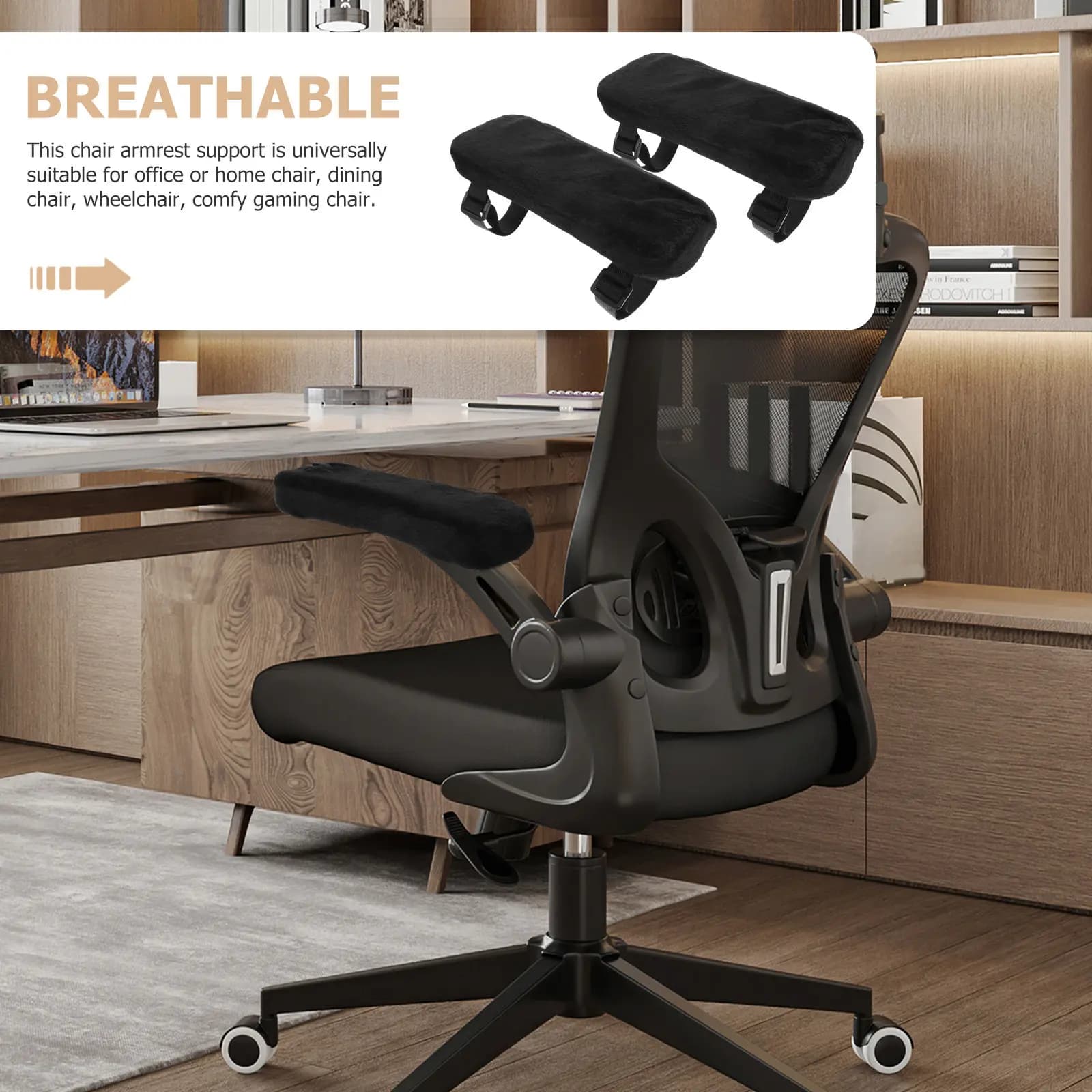 2 Pezzi Cuscini per Braccioli Sedia, Imbottiture Morbide in Spugna, Supporto Comodo per Gomiti, Universali per Ufficio, Gaming, Casa, Sedie e Poltrone