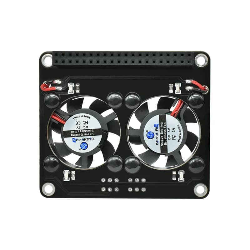 Scheda di estensione ventola di raffreddamento Raspberry Pi 5 4B Dispositivo di raffreddamento attivo a doppia ventola con LED RGB