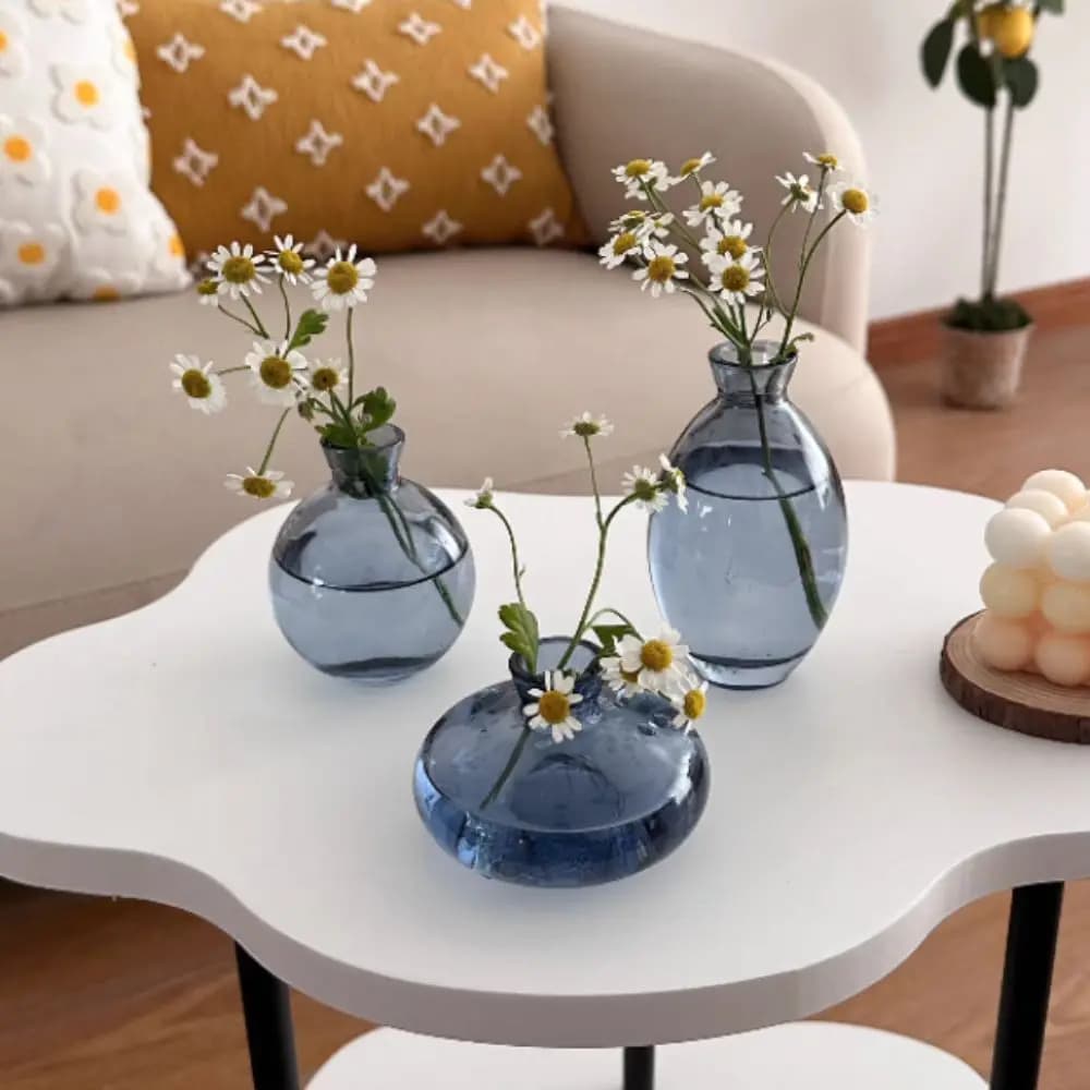 Transparent Mini Flower Vase Desktop Home Decoration Hydroponic Plant Bottle Glass Small Flower Arrangement Pot Living Room