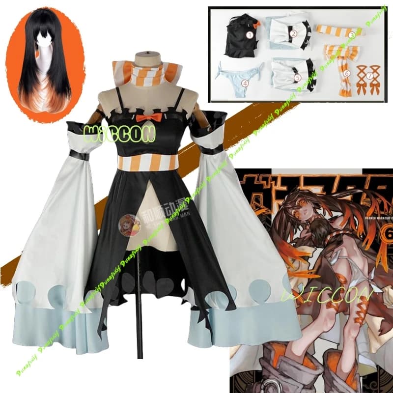 Gachiakuta Full Set Love Empool Anime Costume Cosplay Wig Sleeve Dress Stickers Belt Papillon Carnival Dress for Women Girls