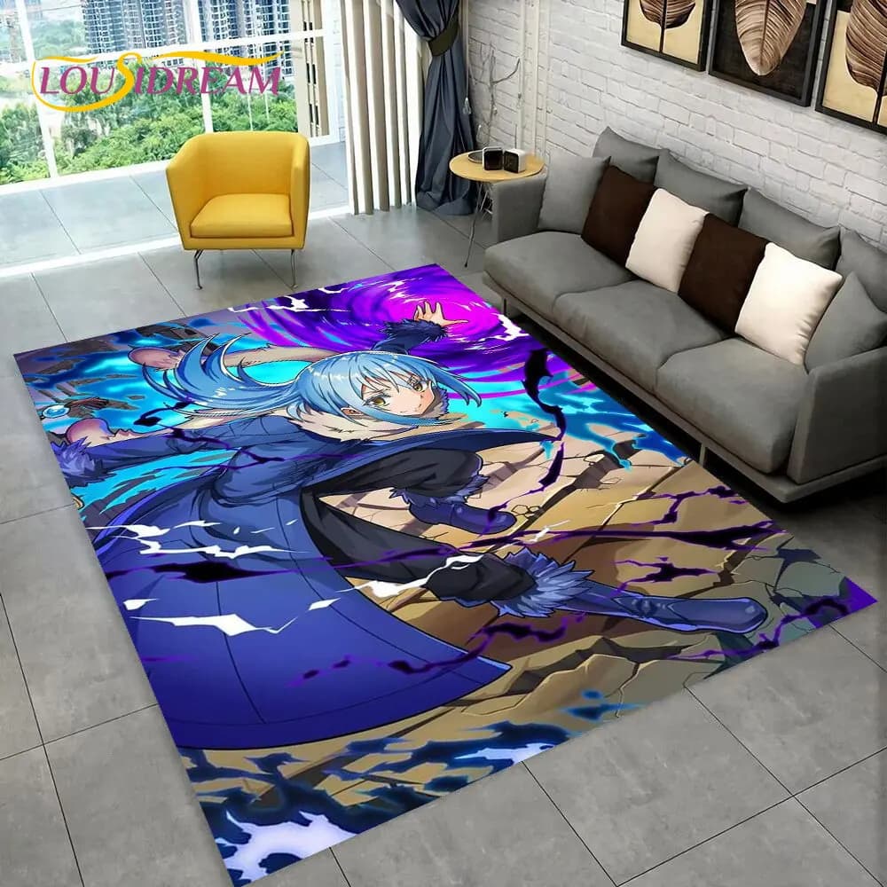 Tappeto Anime I Got Reincarnated As A Slime, Tappeto per Soggiorno, Camera da Letto, Divano, Zerbino Decorativo, Tappetino Antiscivolo per Bambini