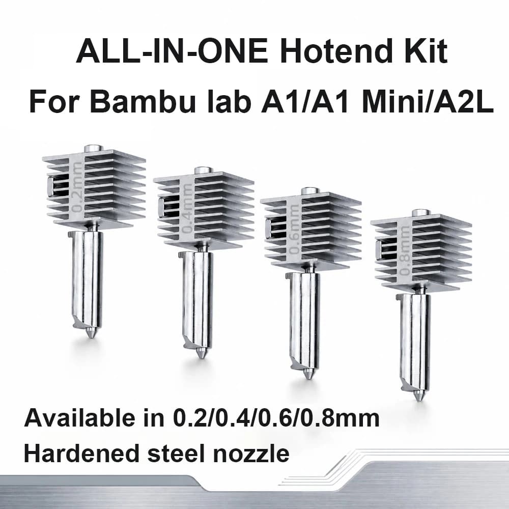 Bambu Lab A1 Mini / A2L Hotend Assembly with Hardened Steel Nozzle & Silicone Socks for Bambulab A1 Mini A2L 3D Printer Parts