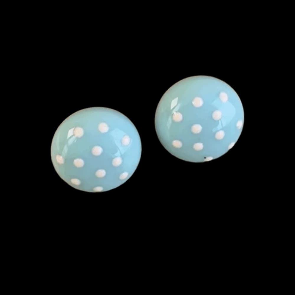 French Style Alloy Polka Dot Earrings Flower Temperament Round Stud Earrings Solid Color Lightweight Jewelry Gift Daily Wear
