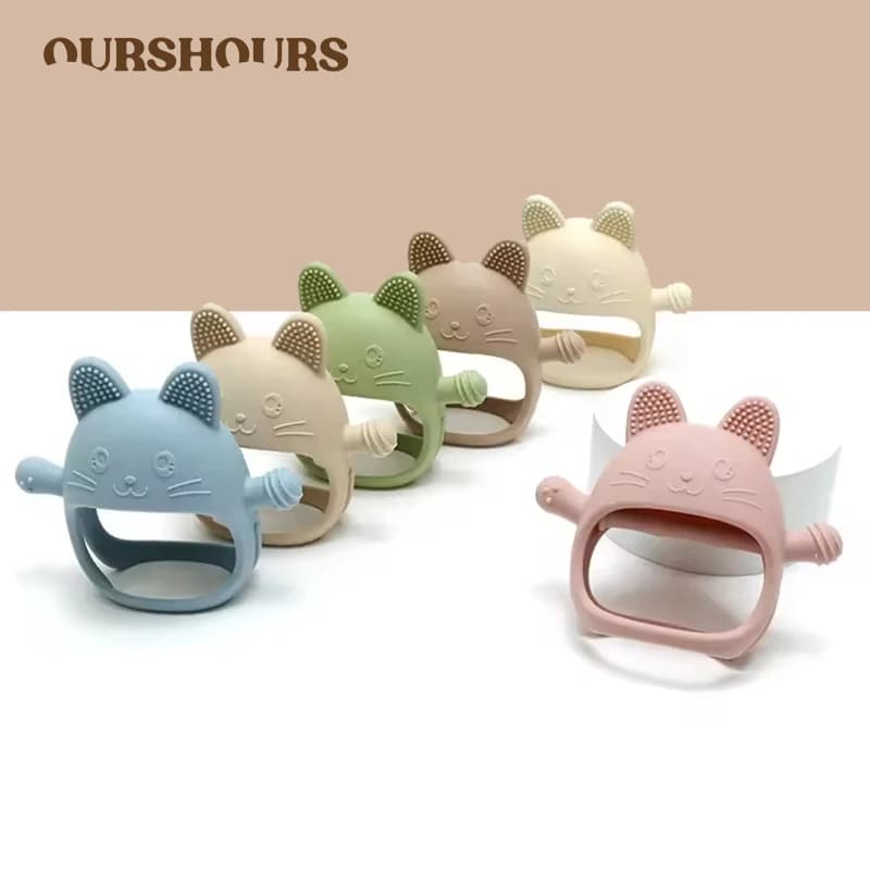 1PC Baby Silicone Teethers Gloves Toy BPA Free Cute Animal Shaped Infant Teething Molar Toys Dental Care Newborn Babies Items