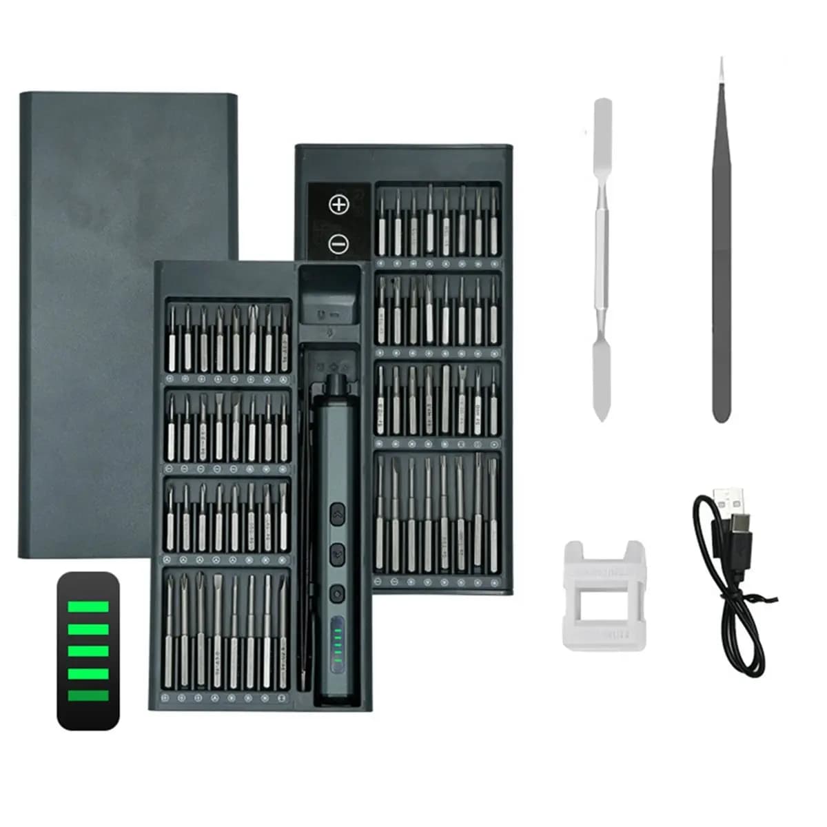 new trend! Rechargeable Electric Screwdriver Set with LED Light - 30 Accurate Bits for Mobile, PC Repair, DIY Hand Tools Kit