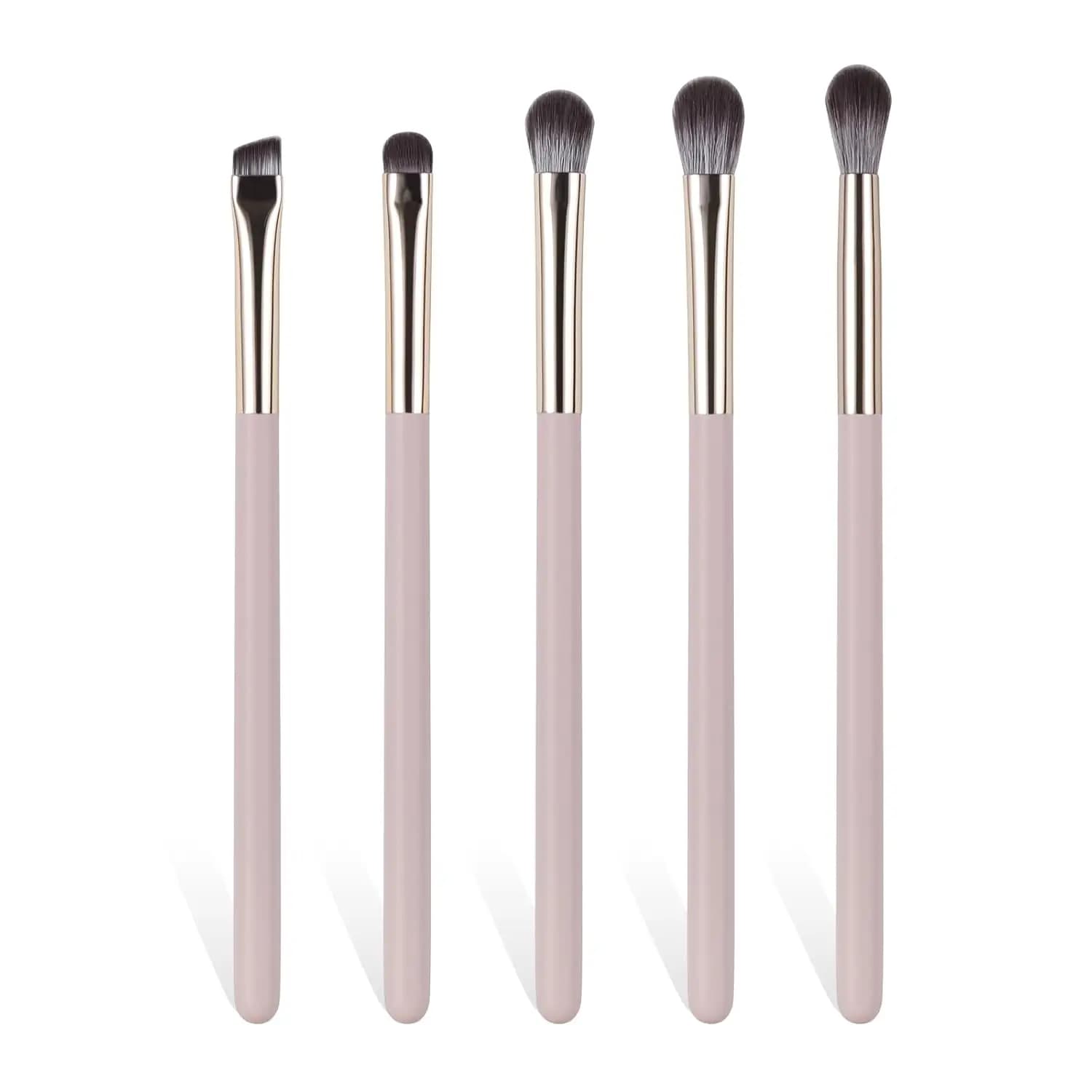 Set di pennelli per trucco occhi da 5 pezzi con setole sintetiche per sfumare gli ombretti e modellare le sopracciglia
