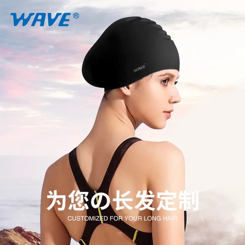 Silicone swim cap for adults Waterproof professional swimming head for men's ears protection Woman Long hair swim head