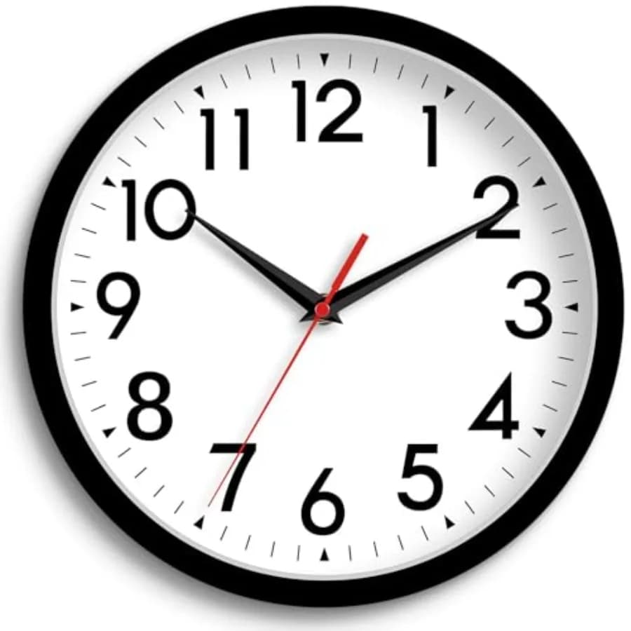 Orologio da Parete 8 Pollici Silenzioso Senza Ticchettio a Batteria - Piccolo Orologio Analogico per Camera da Letto, Ufficio, Cucina, Bagno - Moderno Mini