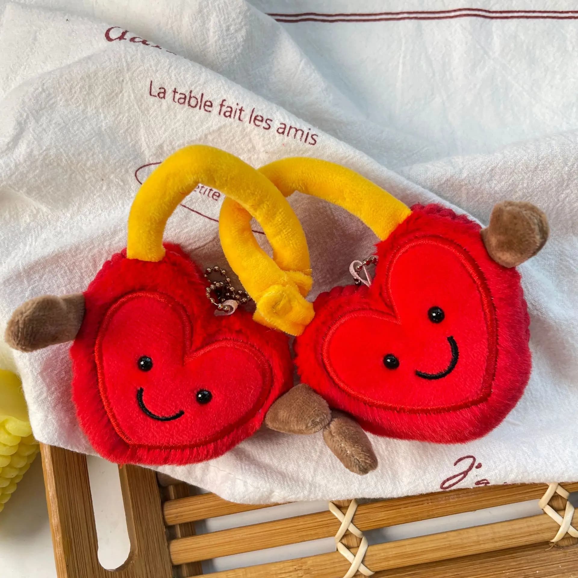 1 pz adorabile portachiavi a forma di cuore giocattoli di peluche creativi carino concentrico serratura bambole regali di compleanno per chiudi amico regali di nozze