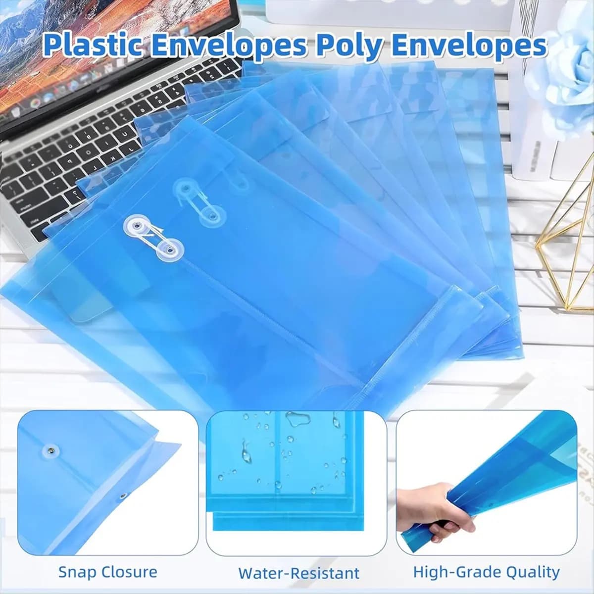 Latest ABBQ-12 Pack Envelopes with Button & String Tie Closure, Expandable Files Organizer Document Folders,for School & Home