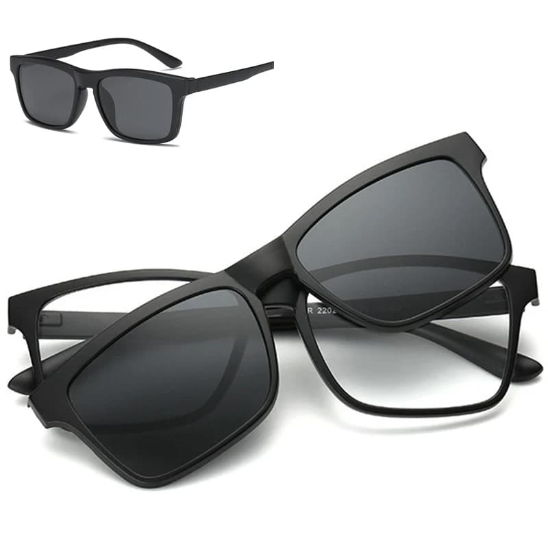 Magnetic Sunglasses Men Women Clip on Glasses Square Optic Prescription Myopia Spectacle Frames Men Outdoor Fishing GogglesUV400