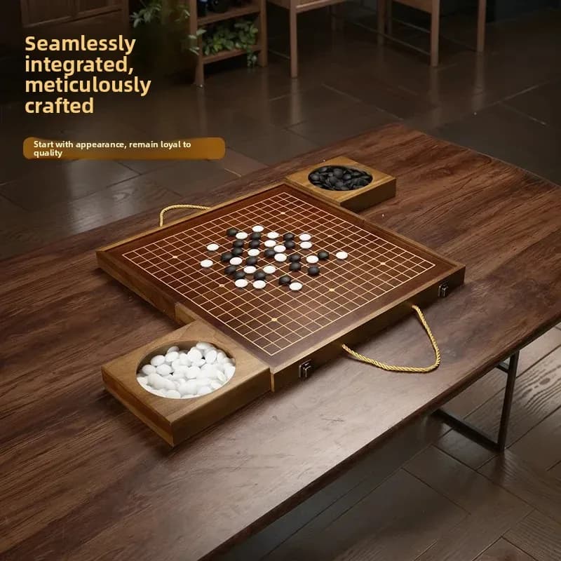 for Xiangzhangmu 19 Road Go Gobang Solid Wood Chessboard Imitation Jade Chess Yunzi Student Children Set Adult