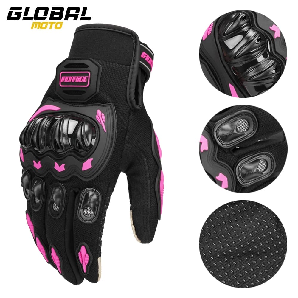 Summer Breathable Women's Motorcycle Gloves Non-slip Motorbike Full Finger Gloves Touch Screen Motocross Riding Gloves M-2XL