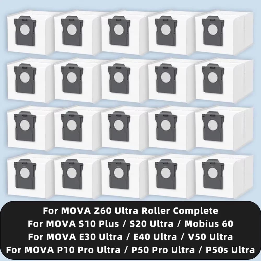 Sacchetto antipolvere compatibile per MOVA E30 Ultra / E40 Ultra / P50s Ultra / S20 Ultra / V50 Ultra / P10 Pro Ultra / P50 Pro Ultra / Mobius 60 / S10 Plus / Z60 Ultra Roller Complete
