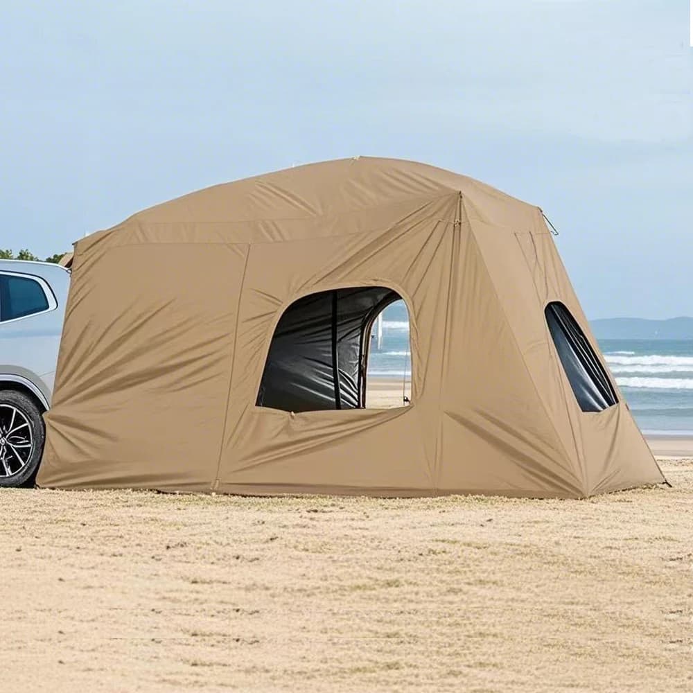 Tenda da campeggio SUV universale con tendalino spazioso Tenda per auto impermeabile Facile installazione per zaino in spalla Viaggi all'aperto Tenda per auto