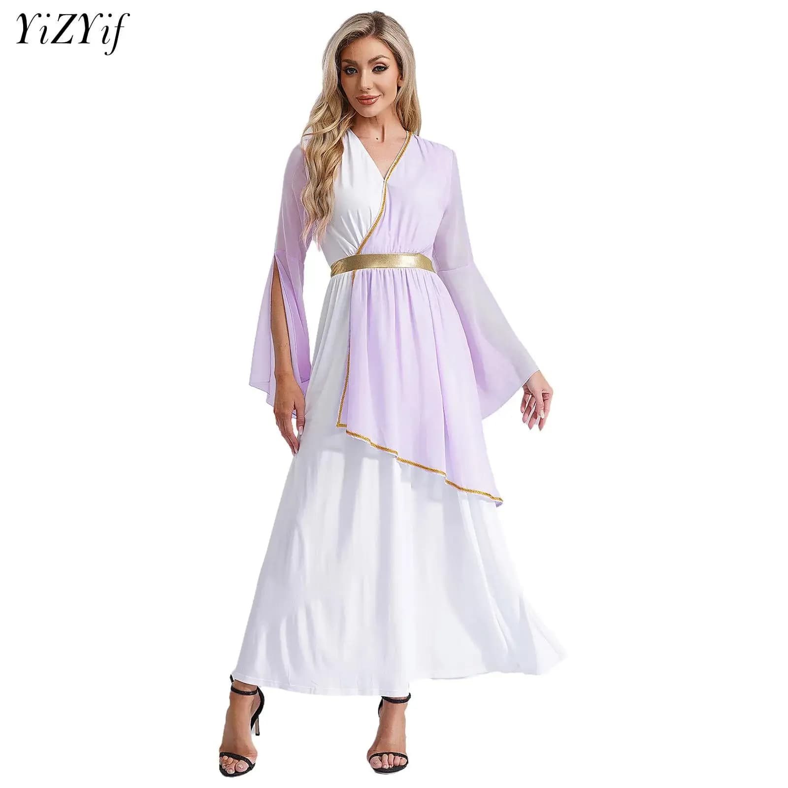 Cosplay Costume of the Queen of the Maternals of the Ancient Greek Athena of Women Halloween Festival Roman Toga Fancy Dress Up church choir worship dress