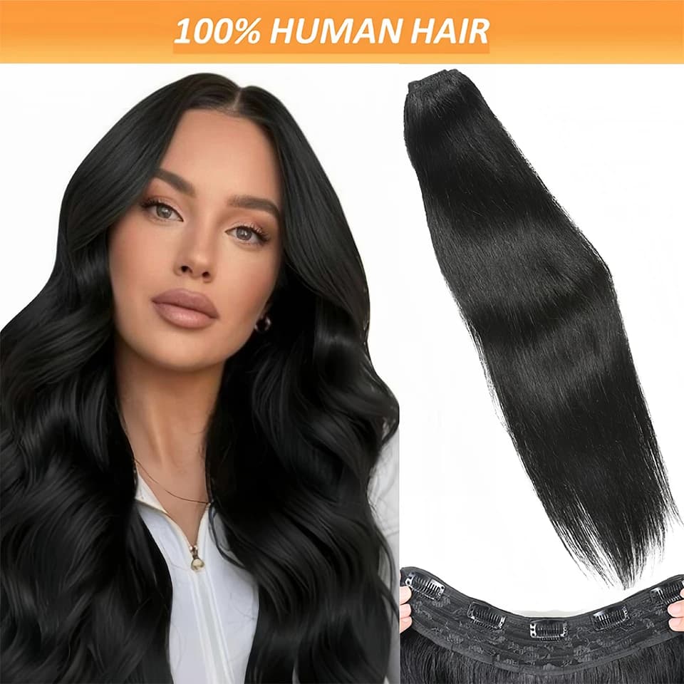 # Clip diritta di colore 1B in un unico pezzo Estensione dei capelli umani con 5 clip 5 pezzi / set Estensioni dei capelli umani brasiliani dei capelli umani di Remy