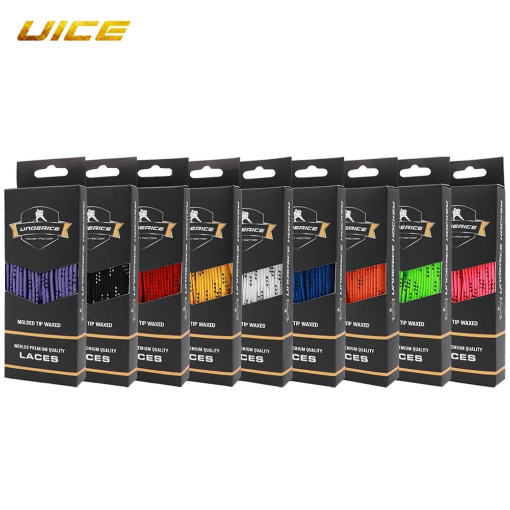UICE Lacci per pattini da hockey su ghiaccio 9 colori Scarpe da skate da hockey Lacer Treccia a doppio strato Accessori per hockey confezionati in scatola da 84-120 pollici