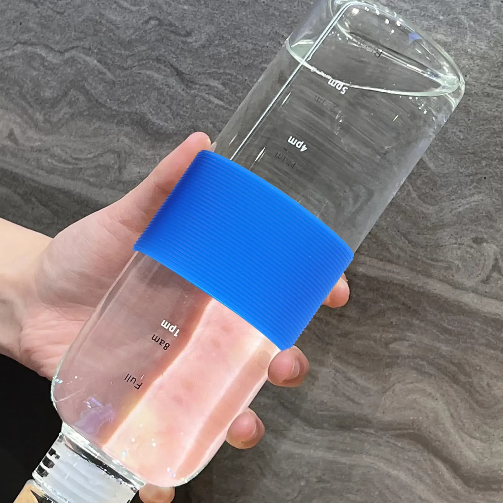 4 Pieces Covers Silicone Thermal Insulating Cup, Anti-Slip Glass Beam Band, Heat Resistant Cover for Bottles, Elegant and Minimalist