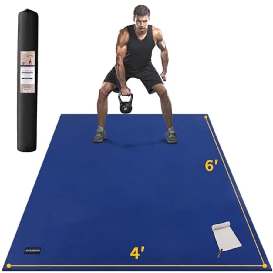 Large Carpet for Exercises at Home 8'x6'/7'x5'/6'x4' 7 mm Extra Thickness, Anti-slip and Shoe Resistant, for Sale with Corda, Weights and Cars