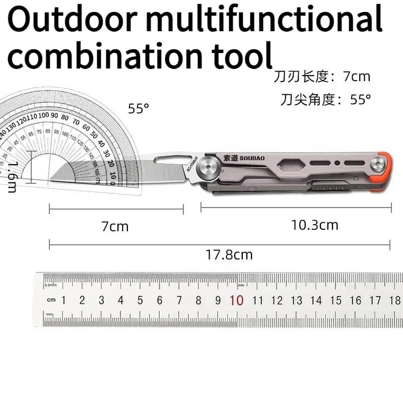 Multifunctional Outdoor Defend Oneself Survive Tool Combination Camping Folding Portable Multi-purpose Emergency EDC Equipment