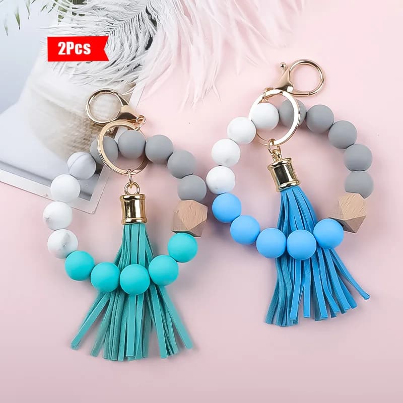 Set regalo minimalista con ciondoli in silicone da 2 pezzi - Portachiavi con ciondoli in silicone, regali perfetti per amiche e sorelle