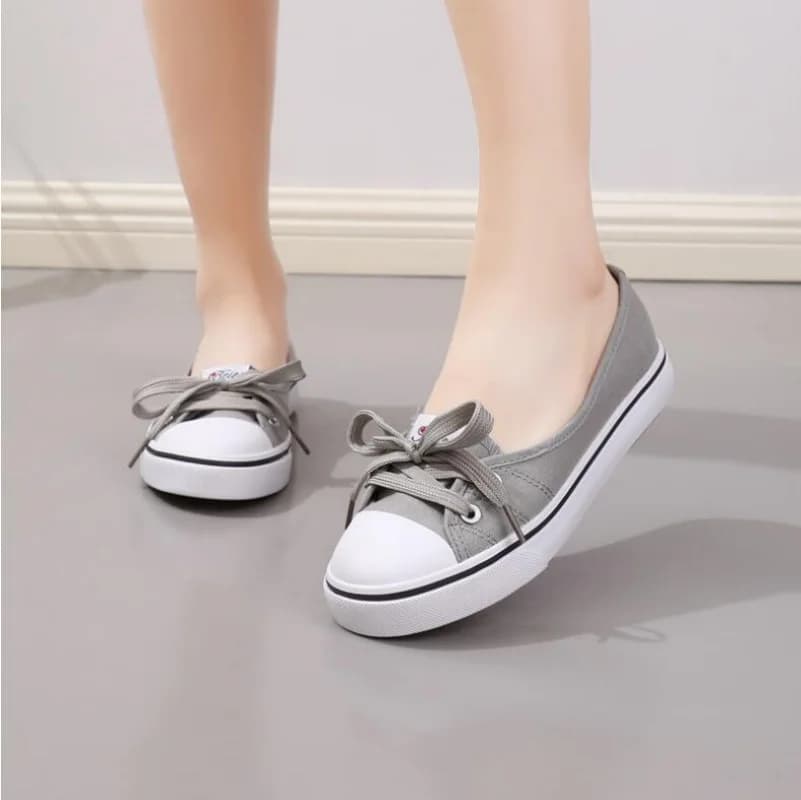 2026 Summer Women's Fashion Casual Canvas Shoes Slip-On Lace-Up Flat Sneakers Single Ladies' Shoe