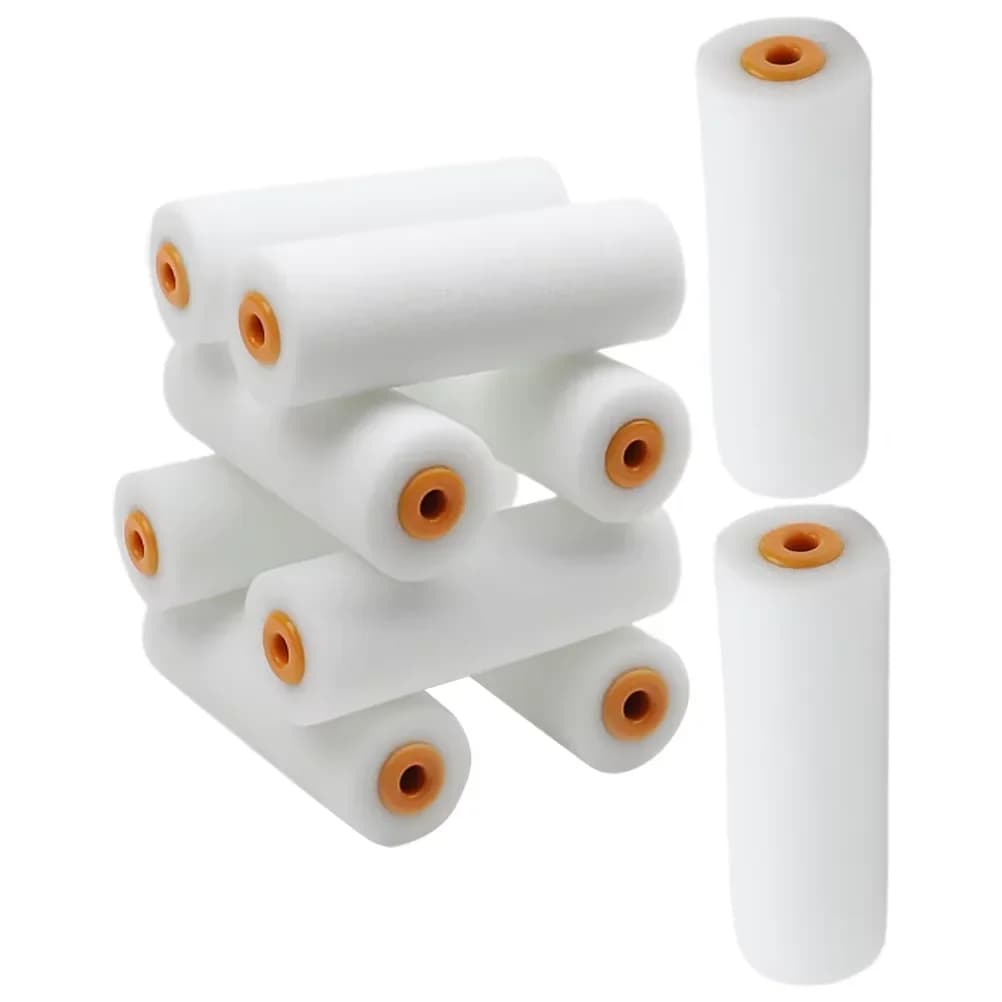 10 pcs Sponge Paint Roller Small White Durable Covers Foam Paint Roller Spare Paint Roller Piston Painting Set